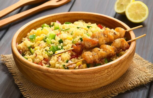 Brochettes de poulet au Couscous