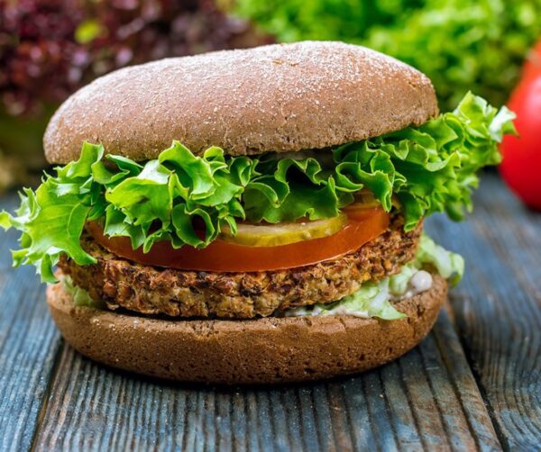 Burger aux lentilles / burger végan à la galette de lentilles