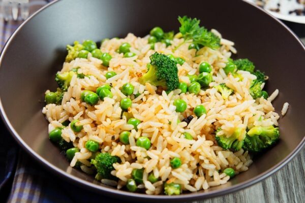 Riz aux légumes verts